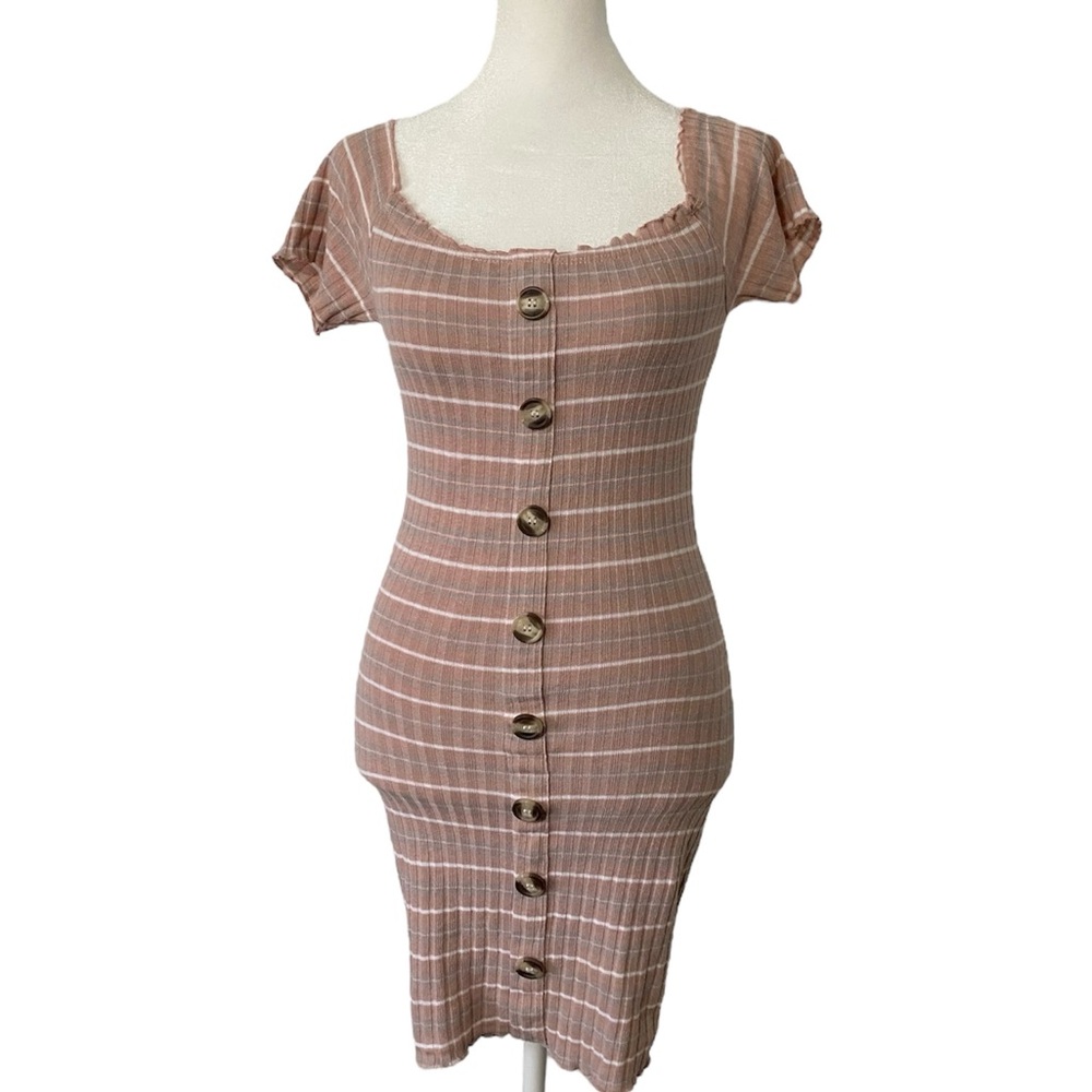 J for Justify Striped Bodycon Mini Dress